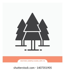 Pine trees Flat Icon Vector Illustration