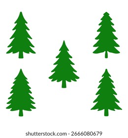 Pinheiros ícone silhueta conjunto, Conjunto de várias coleções de árvores de montanha, elementos de montanha vetor, pinheiro silhueta arte design, Silhueta de várias coleção de pinheiros isolados