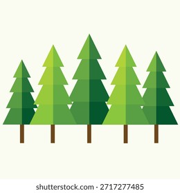 Pine Trees illustration Abstract Artwork