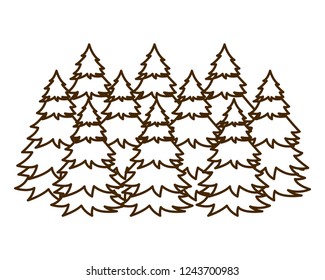 pine trees isolated icon