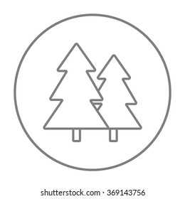 Pine trees line icon.