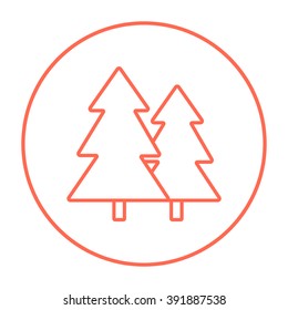 Pine trees line icon.