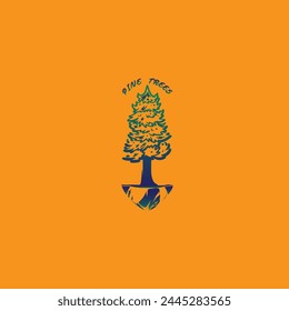 Pine trees logo Illustration vector graphic of template 