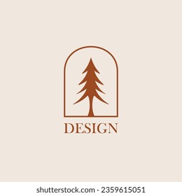 Pine trees logo vector design, for holiday rentals, travel services, tropical spa, coffee shop, studio, and beauty studios