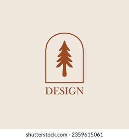 Pine trees logo vector design, for holiday rentals, travel services, tropical spa, coffee shop, studio, and beauty studios 02