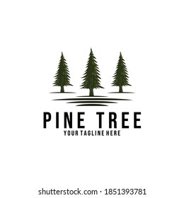 Pine Tree Logo Vintage Illustration Design Stock Vector (Royalty Free ...