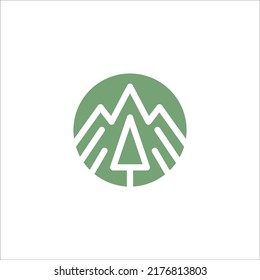 Pine Trees Mountains Logo Design Vector Stock Vector (Royalty Free