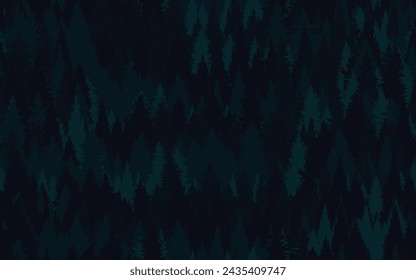 Pine trees seamless pattern dark decorative ornamental jungle theme woods vector pattern paper print textile wallpaper fabric green web background texture
