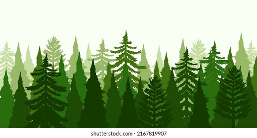 pine trees silhouette nature background illustration