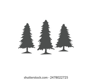 pine trees silhouette vector illustration 