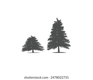 pine trees silhouette vector illustration 