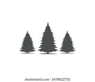 pine trees silhouette vector illustration 