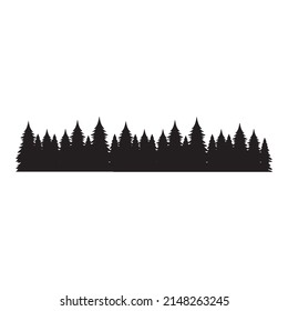 Pine Trees Silhouettes Vector Illustration