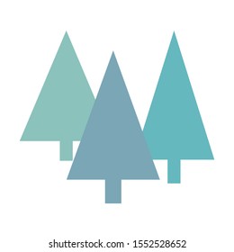Pine trees, simple vector illustration
