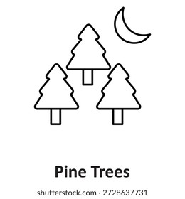  Icono de Vector de pinos que puede modificarse o editarse fácilmente

