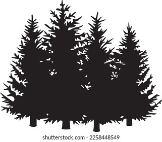 Pine trees vector illustration (forest design)