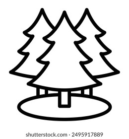 Pine Trees Vector Line Icon Design for personal and commercial use