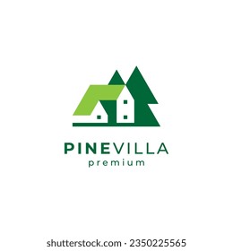 pine villa for real estate, home and villa logo design