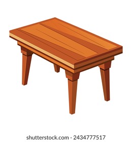 Pine wood table isolated on a white background