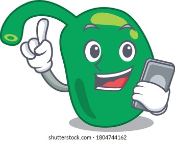 Pineal caricature character speaking with friends on phone