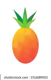 pineaple in bright color isolated with white background