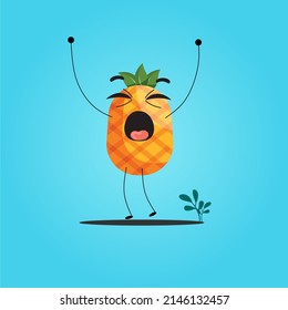 pineaple fruit icon for flyer or children's book illustration, A simple vector design