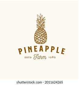 pineaple fruit vintage farm logo