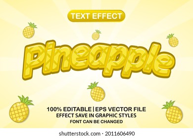 pineapple 3d editable text effect