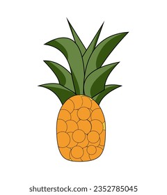 pineapple abstract art unique, summer time