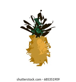 Pineapple Abstract Symbol. Tropical fruit icon. Vector illustration on white background