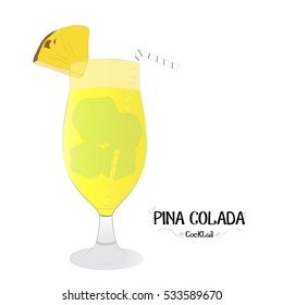 Pineapple alcoholic cocktail illustration background