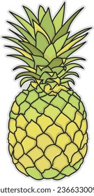 pineapple, ananas, fruit, food, isolated, tropical