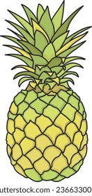 pineapple, ananas, fruit, food, isolated, tropical