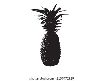 Pineapple Ananas Icon Black on a White Background for free eps file