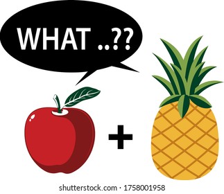 Piña o manzana Aisladas en fondo blanco
