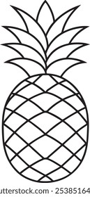 pineapple art design logo icon concept illustration silhouette on white background