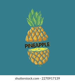 pineapple art illustration vector for t-shirt or sticker