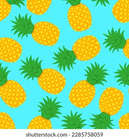 Pineapple Background BG Pattern Seamless Tropical Fruit Summer Wallpaper