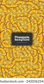 Pineapple background illustration, tropical fruit design background for social media post