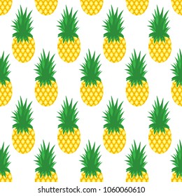 Pineapple background. Seamless pattern with pineapples Vector illustration.