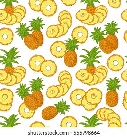 A pineapple. Background, wallpaper, seamless. Sketch