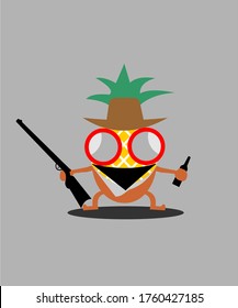 LOGOTIPO DE VECTOR DE ICONO DE BANDA DE PINEAPPLE