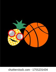 PINEAPPLE BASKETBALL VECTOR LOGO DESIGN