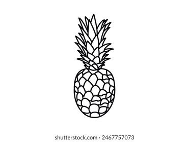 Pineapple black icon on white background.