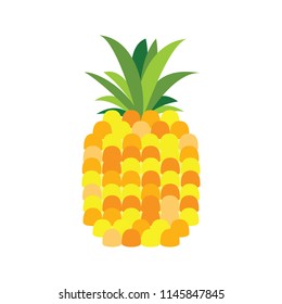 pineapple black symbol on the white background color different