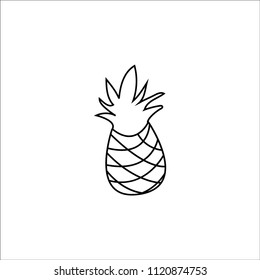 Pineapple black and white icon