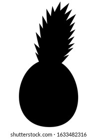 Pineapple. Black and white illustrations for babies. Monochrome. Illustrations. Vector
