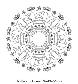 Pineapple, black and white mandala design