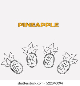 Pineapple black and white sketch