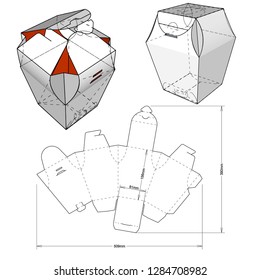 Pineapple Box and Die-cut Pattern - Vector. The .eps file is full scale and fully functional. Prepared for real cardboard production.